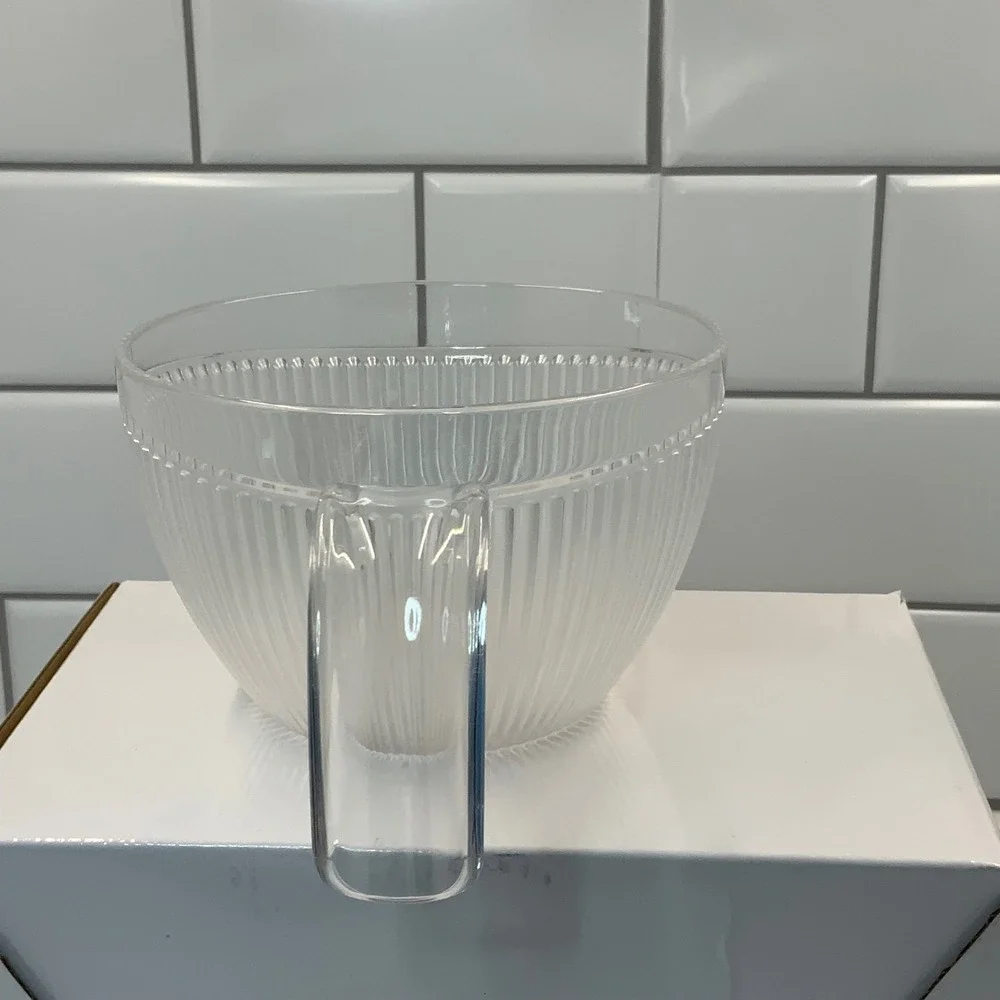 Tupperware Expressions Clear‎ Ribbed Acrylic 2 C 500ml Measuring Cup Bowl Handle